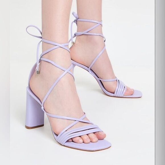 SCHUTZ Glenna Platform Leather Sandal Smokey Grape Purple 3.5” Heel- Size 8 - Picture 1 of 12
